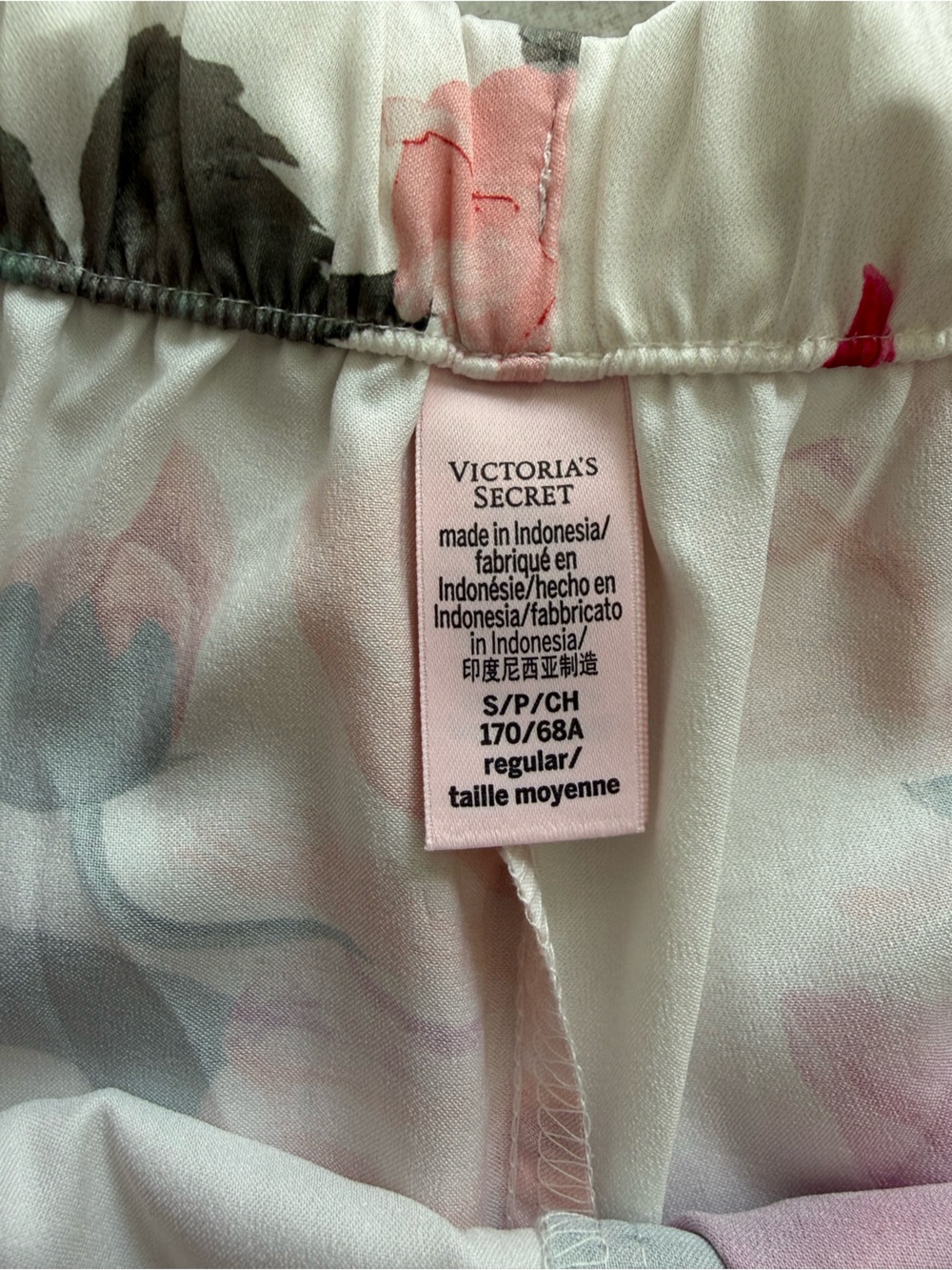 Victoria's Secret Pink and Gray Floral Silk Slip Pants - Picture 2 of 3